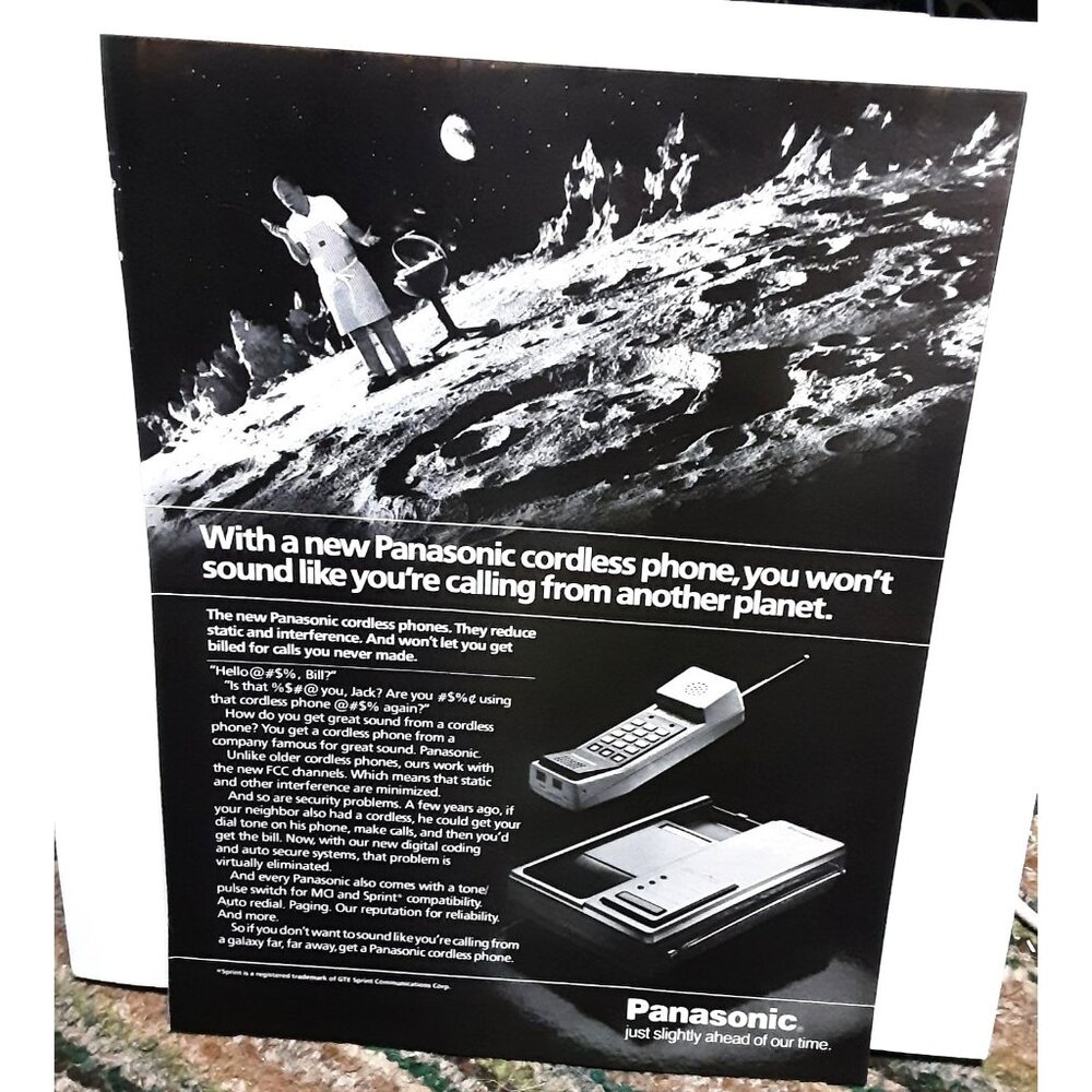 1985 Panasonic Cordless Phone Calling from Another Planet Original Ad
